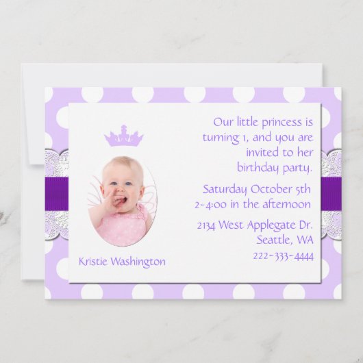 Uitnodiging van de Birthday Party van Lavender & W (Voorkant)