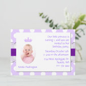Uitnodiging van de Birthday Party van Lavender & W (Staand voorkant)