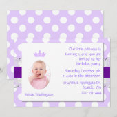 Uitnodiging van de Birthday Party van Lavender & W (Voorkant / Achterkant)