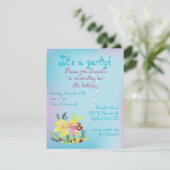 Uitnodiging van de 'Birthday Party' van tropische  (Staand voorkant)