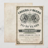 uitnodiging van de Birthday Party voor Cheers & B (Voorkant / Achterkant)