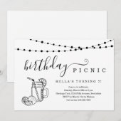 uitnodiging van de Birthday Picnic Party (Voorkant / Achterkant)