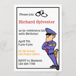 Uitnodiging van de Birthday-politiepartij