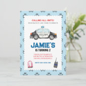 Uitnodiging van de Birthday-politiepartij (Staand voorkant)