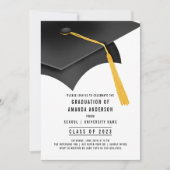 Uitnodiging van de Black Afstudeerder Pet Graduati (Voorkant)