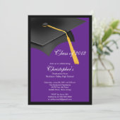 Uitnodiging van de Black Afstudeerder Pet Gradupar (Staand voorkant)