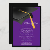 Uitnodiging van de Black Afstudeerder Pet Gradupar (Voorkant / Achterkant)