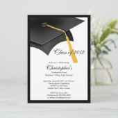 Uitnodiging van de Black Afstudeerder Pet Gradupar (Staand voorkant)