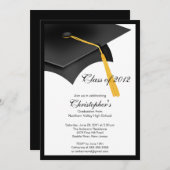 Uitnodiging van de Black Afstudeerder Pet Gradupar (Voorkant / Achterkant)