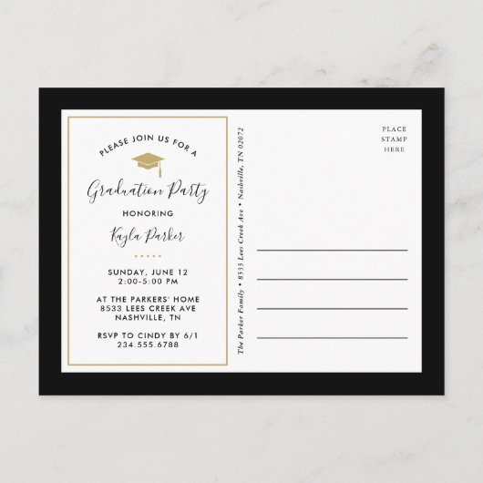 Uitnodiging van de Black and Gold 3-fotograaf (Achterkant)