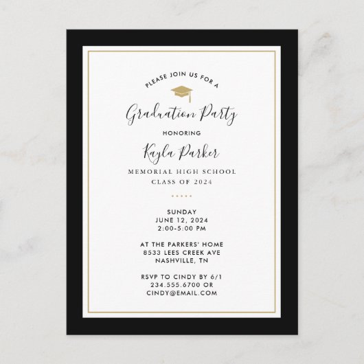 Uitnodiging van de Black and Gold 3-fotograaf (Voorkant)