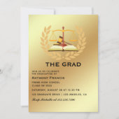 Uitnodiging van de Black and Gold Lawyer Gradupart (Voorkant)