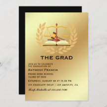 Uitnodiging van de Black and Gold Lawyer Gradupart