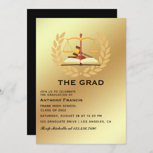Uitnodiging van de Black and Gold Lawyer Gradupart