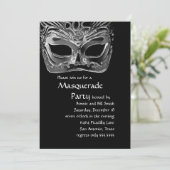 Uitnodiging van de Black and White Masquerade Part (Staand voorkant)
