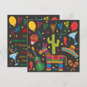 Uitnodiging van de Black Cinco de Mayo Fiesta Part (Voorkant / Achterkant)