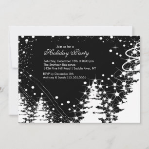Uitnodiging van de Black & White Winter Holiday Pa