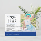 Uitnodiging van de Blauwe en Witte GraduPartij (Staand voorkant)