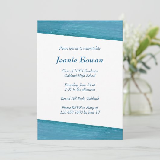 Uitnodiging van de Blauwe en Witte GraduPartij (Staand voorkant)