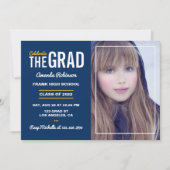 Uitnodiging van de Blauwe en Witte GraduPartij (Voorkant)