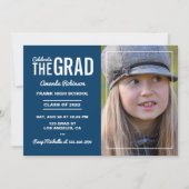 Uitnodiging van de Blauwe en Witte GraduPartij (Voorkant)