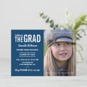 Uitnodiging van de Blauwe en Witte GraduPartij (Staand voorkant)