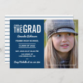 Uitnodiging van de Blauwe en Witte GraduPartij (Voorkant / Achterkant)