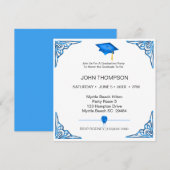 Uitnodiging van de Blauwe en Witte GraduPartij (Voorkant / Achterkant)