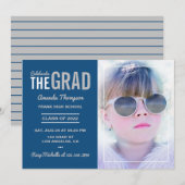 Uitnodiging van de Blauwe en Zilveren GraduPartij (Voorkant / Achterkant)