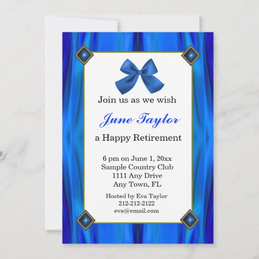 Uitnodiging van de blauwe en zwarte Pensioenpartij (Voorkant)