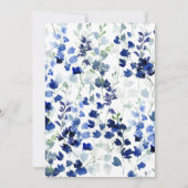 Uitnodiging van de blauwe Floral Partij voor Pensi (Achterkant)