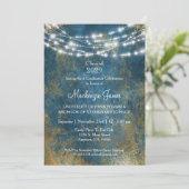 Uitnodiging van de blauwe goudlamppartij (Staand voorkant)