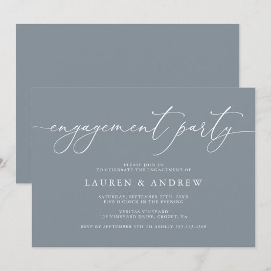 Uitnodiging van de Blauwe Minimalistische Partij (Voorkant / Achterkant)