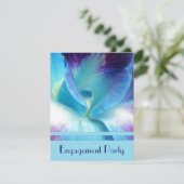 Uitnodiging van de blauwe Orchidee Engagement Part (Staand voorkant)