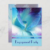 Uitnodiging van de blauwe Orchidee Engagement Part (Voorkant / Achterkant)