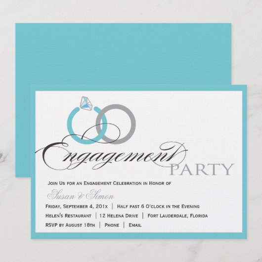 Uitnodiging van de blauwe partij van de de Engagem (Voorkant / Achterkant)