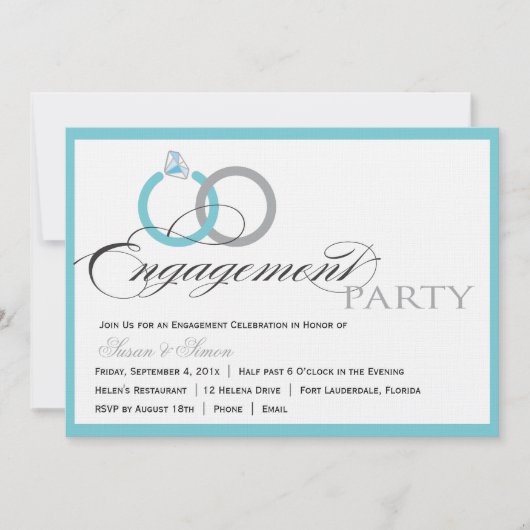 Uitnodiging van de blauwe partij van de de Engagem (Voorkant)