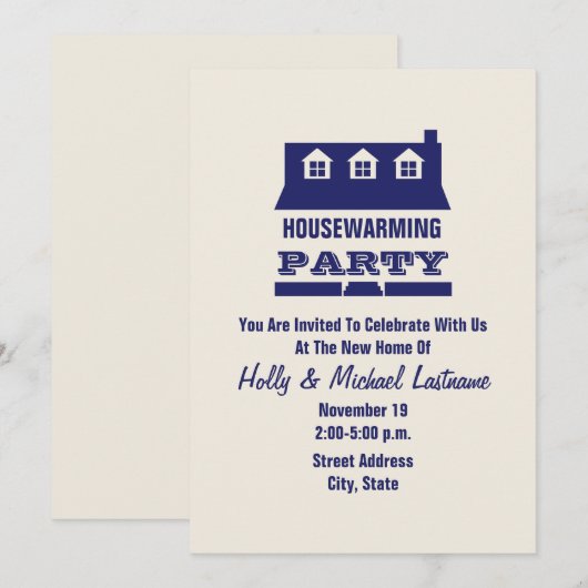 Uitnodiging van de blauwe partij voor de opwarming (Voorkant / Achterkant)