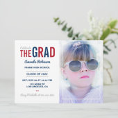 Uitnodiging van de blauwe, Rode en Zilveren GraduP (Staand voorkant)