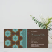 Uitnodiging van de blauwgroen Retropatrooppartij (Staand voorkant)