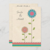 Uitnodiging van de Bloemen van de Partij van het (Voorkant / Achterkant)