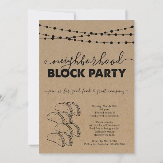 Uitnodiging van de Blokgroep Taco (Voorkant)