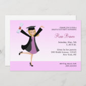 Uitnodiging van de Blonde Graduation Party (Voorkant / Achterkant)