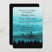 Uitnodiging van de Blue Rustic Mountain Engagement (Voorkant / Achterkant)