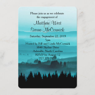 Uitnodiging van de Blue Rustic Mountain Engagement