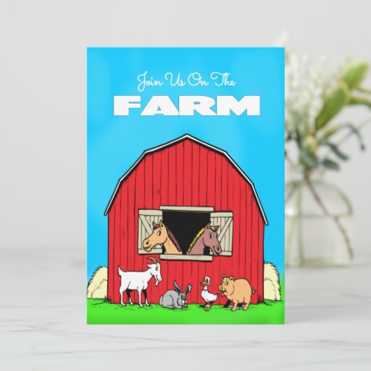 Uitnodiging van de boerderij (Staand voorkant)