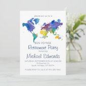 Uitnodiging van de bon Voyage Retirement Party (Staand voorkant)