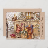 Uitnodiging van de Boom Trimming Party met envelop (Voorkant / Achterkant)