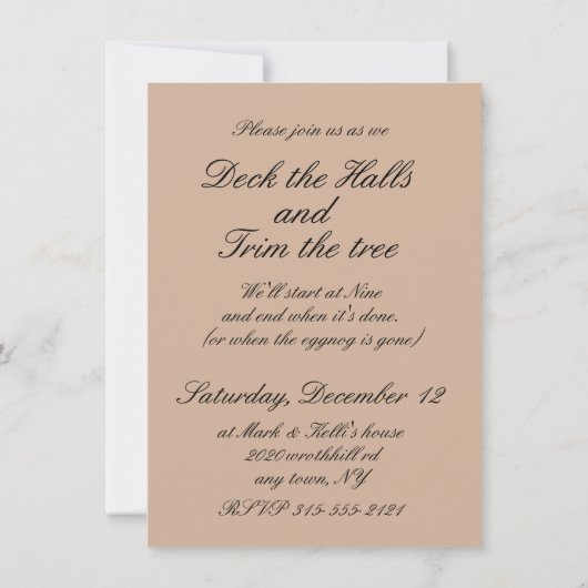 Uitnodiging van de Boom Trimming Party met envelop (Achterkant)