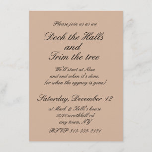 Uitnodiging van de Boom Trimming Party met envelop